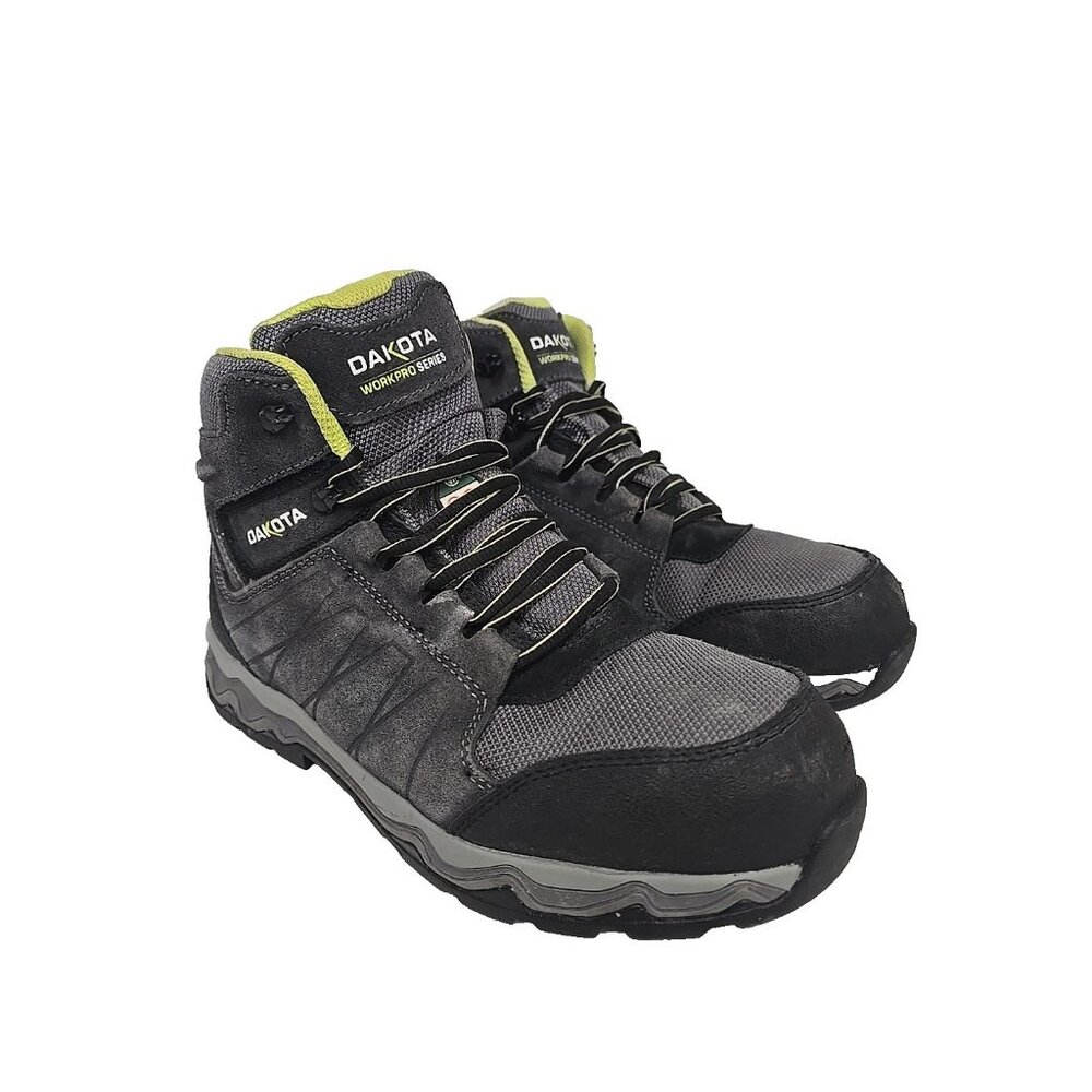 DAKOTA Men's Quad Comfort ATCP Mid Cut Safety Hiking Boots 2126 Grey/Green 10.5M